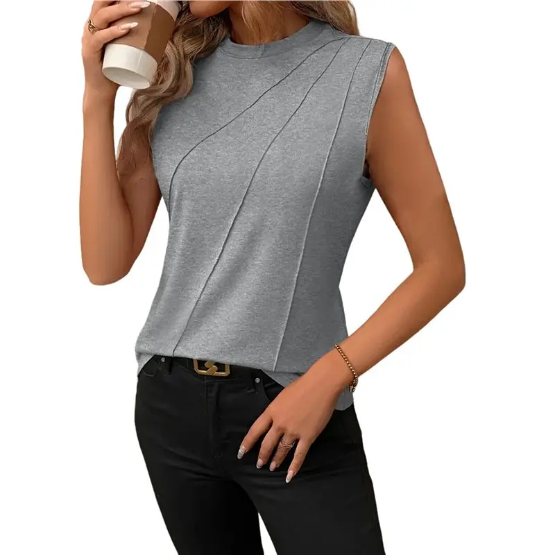 

CYL-Женские летние топы без рукавов свободного кроя с круглым вырезом