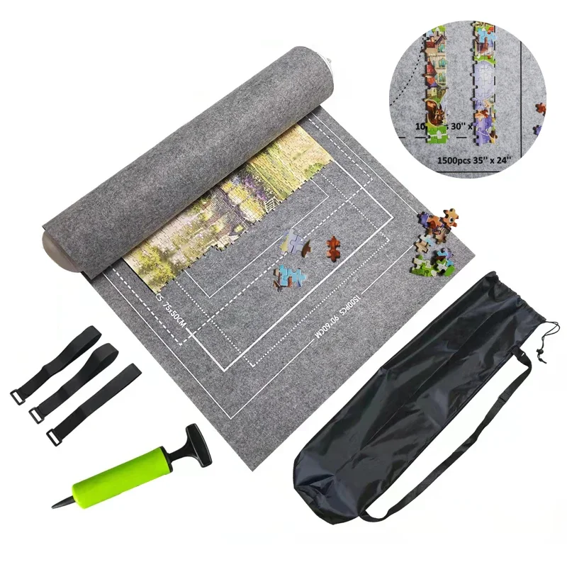 Puzzles Pad Jigsaw Roll Felt Mat Playmat Puzzles Blanket For Up To 1500 Pcs Puzzle Accessories New Portable Mat (Only Mat)