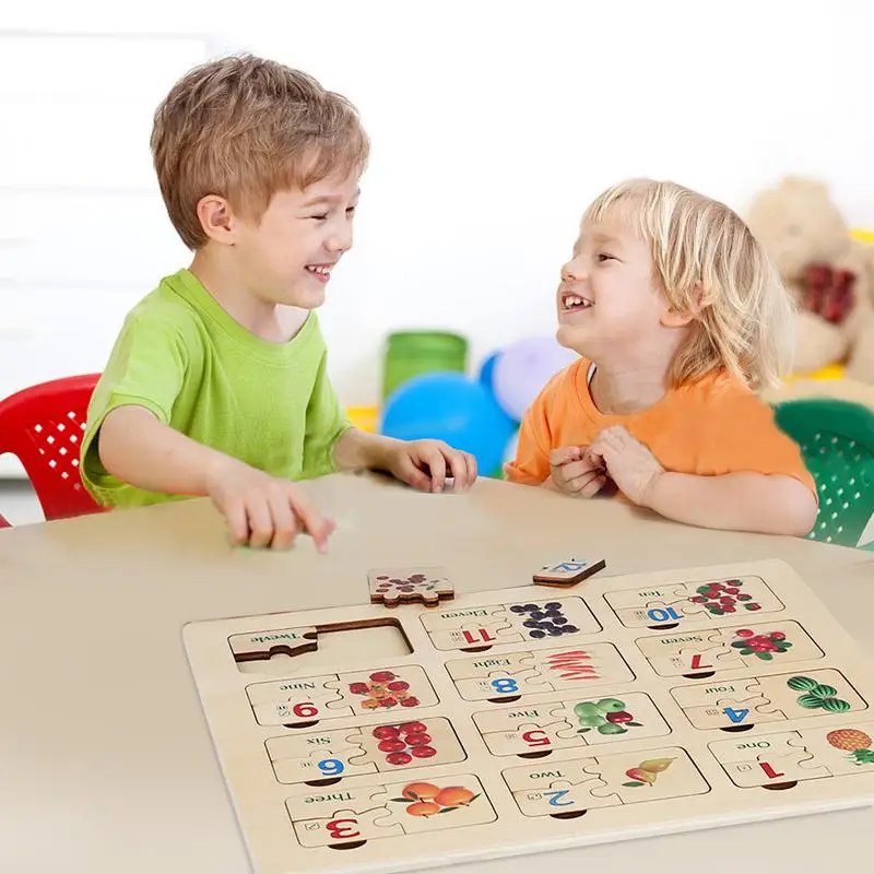 Jeu d'association de chiffres en bois, apprentissage, tableau d'activité, développement précoce