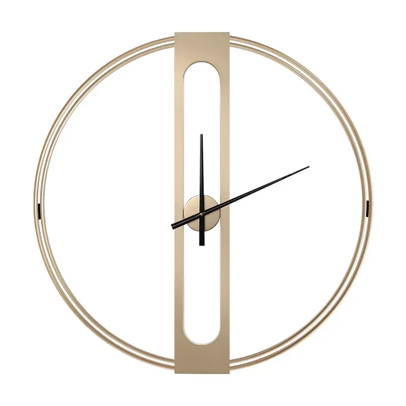 Minimalist Wall Clocks Large Modern Watch Living Room Clock Mechanism Silent Gold Metal Luxury Ironwork Wall Decoration for Home