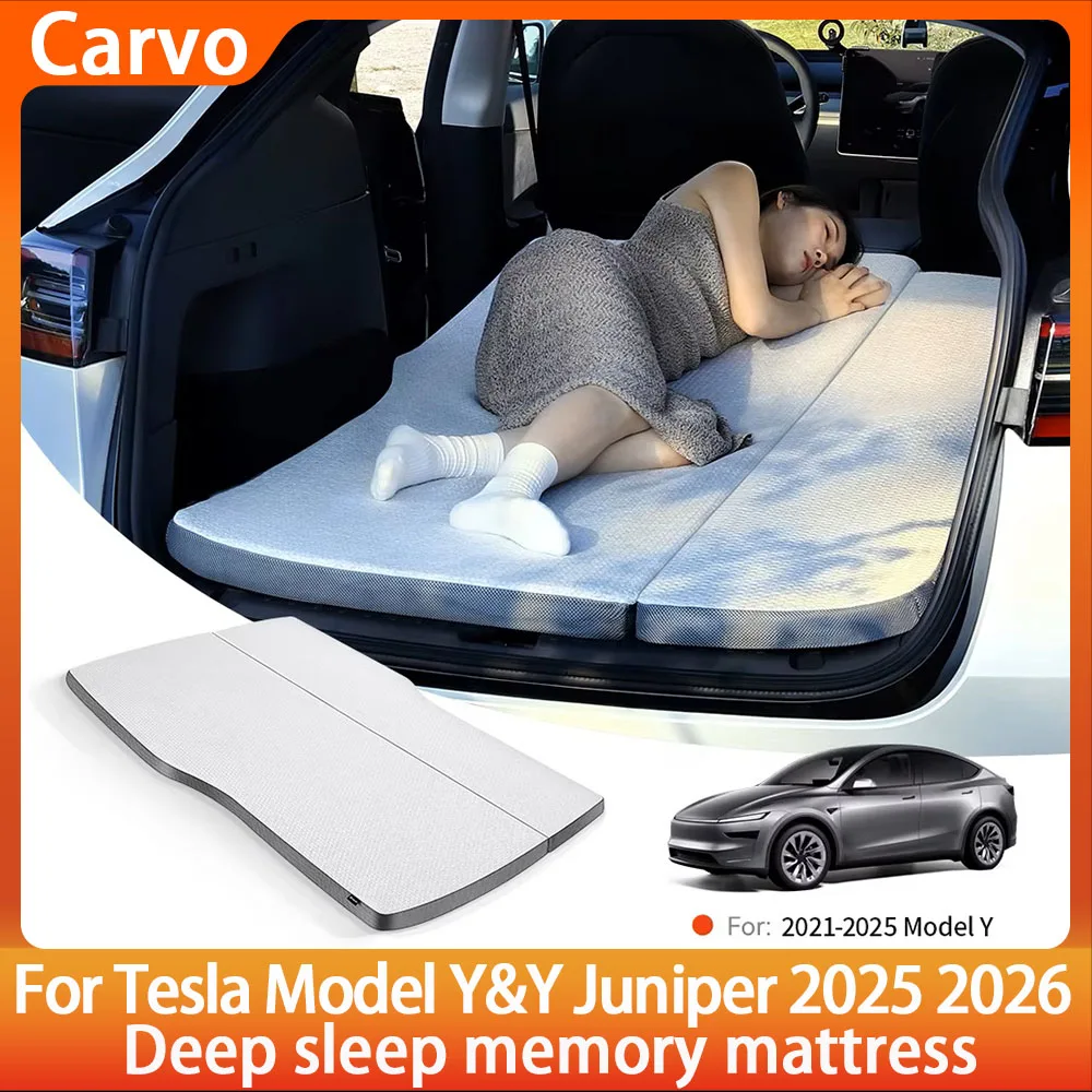 Memory Sponge Camping Mattress for Tesla Model Y Juniper 2025&Model Y 2021-2024 Portable Car Travel Bed for Outdoor Camping