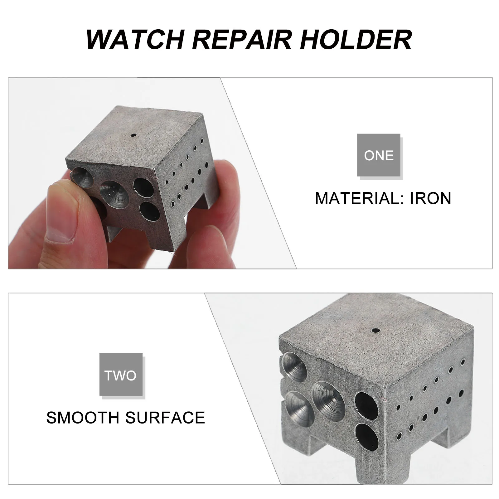 

Iron Repair Block Square Watchmaker Holder Dapping Bracket Forming Jewelry Making Accessories Parts Doming Tool Steel Base