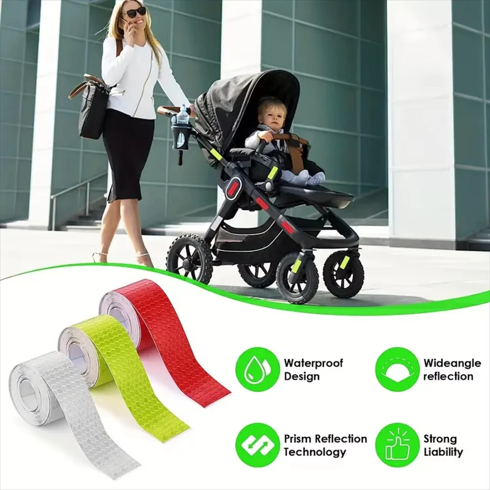 เทปสะท้อนแสงสําหรับรถยนต์รถบรรทุกรถจักรยานยนต์ - ไฟเตือนสะท้อนแสงความปลอดภัย Mark Strip สติกเกอร์ป้องกันอัตโนมัติ
