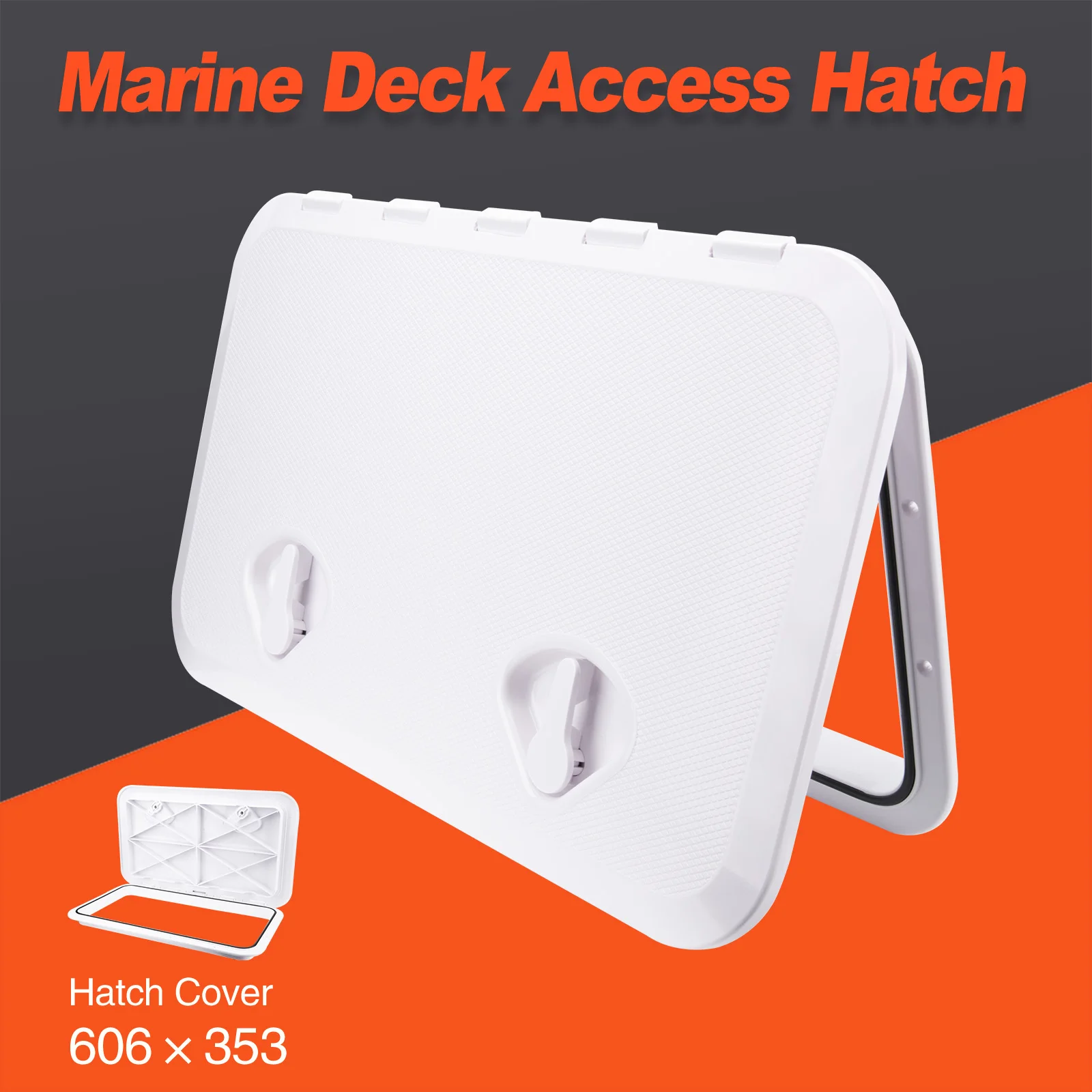 24" x 14" Marine Deck Luke & Deckel – Weiße rutschfeste Bootszugangsluke für Yacht, Wohnmobil, Kabine