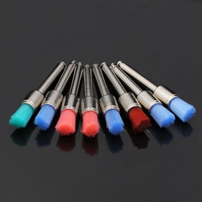 

10pcs Pointed head Dental Nylon Polishing Prophy Brushes Dental Polishing Cup for Contra Angle Disposable White Polisher Brush