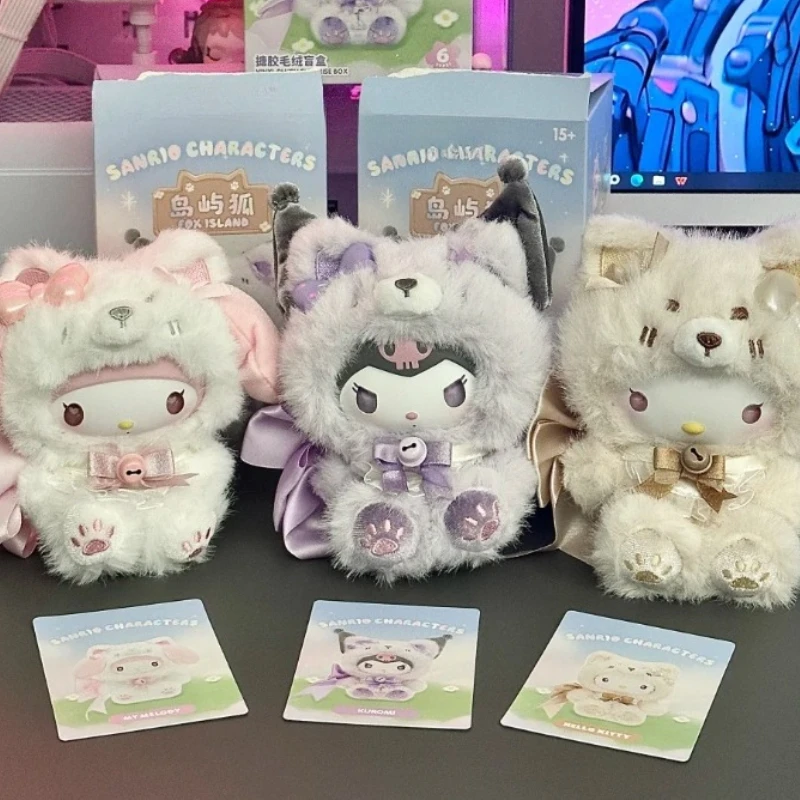 

Sanrio Characters Fox Island Blind Box Melody Kuromi Anime Doll Mystery Bag Surprise Bag Plush Pendant Toys Girl Keychain Gift