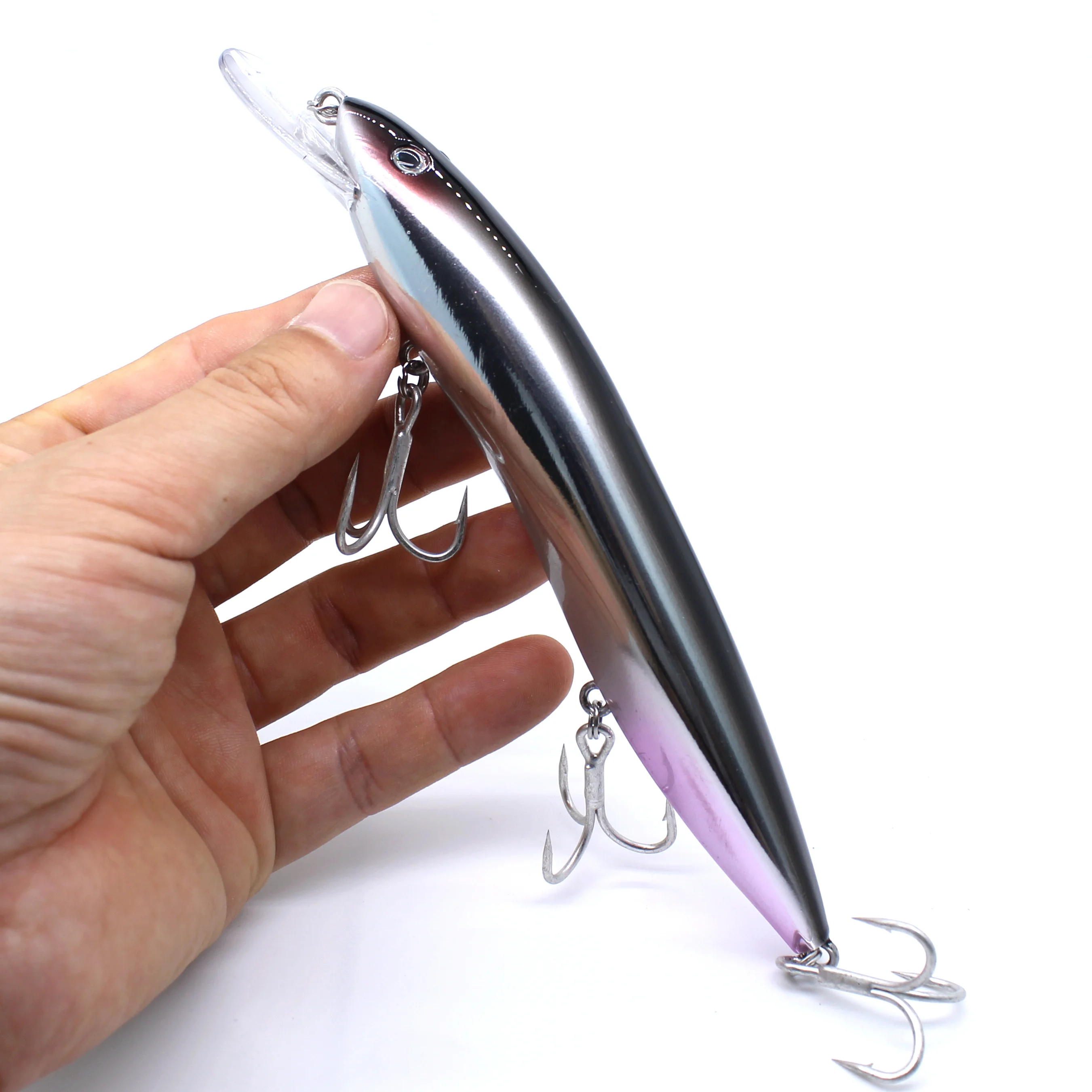 AOCLU-Hartköder für Tiefseeboot, schwimmende Minnow, Jerkbait-Rassel, Felsköder, 4 x Drillinge, japanische Qualität, 150 mm, 33 g, 1 Stück – Detail 4