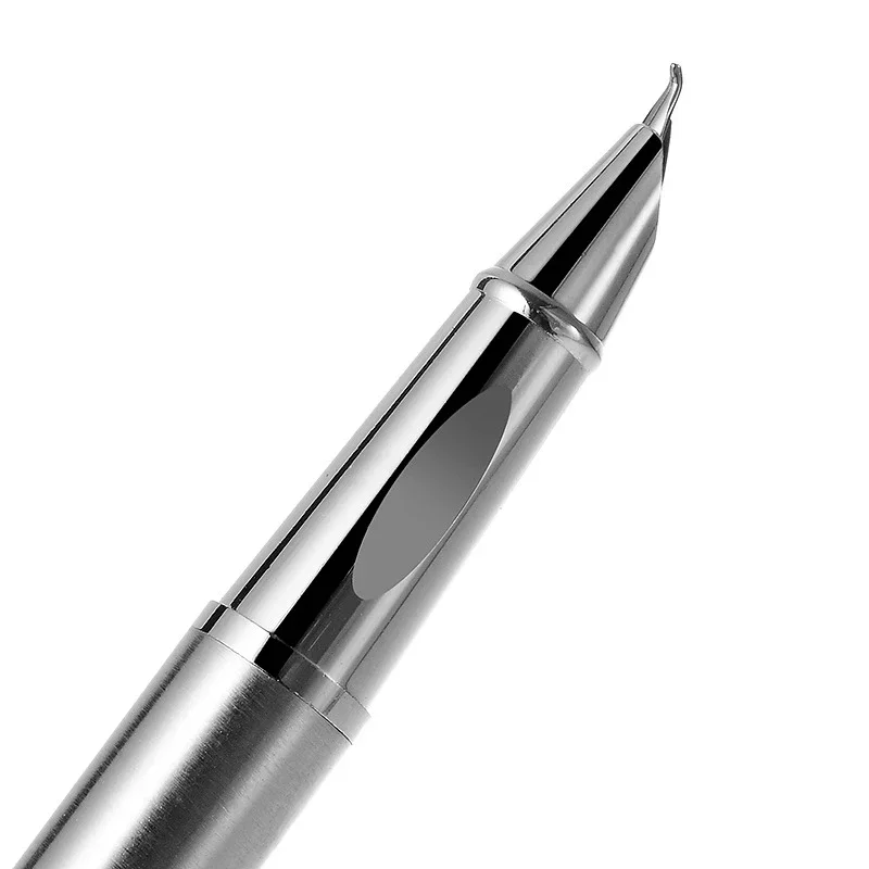 Fashion Silver Fountain Pen 0.8/1.3mm Curved Nib Student Calligraphy Practice Pen Business Signature School Writing Tools Supply