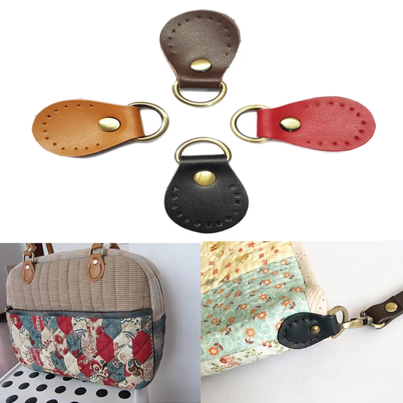 Broche de bolso de cuero genuino, hebilla de bolso hecha a mano, hebillas de conexión de bolso y correa para bolso cruzado DIY, accesorios, 2 pares