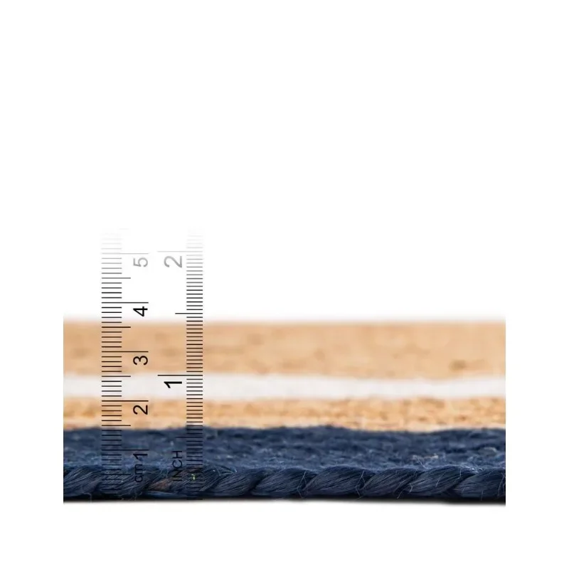 Lea-Tapis Rond Réversible en Jute Naturelle 100%, Décoration Moderne pour Salon