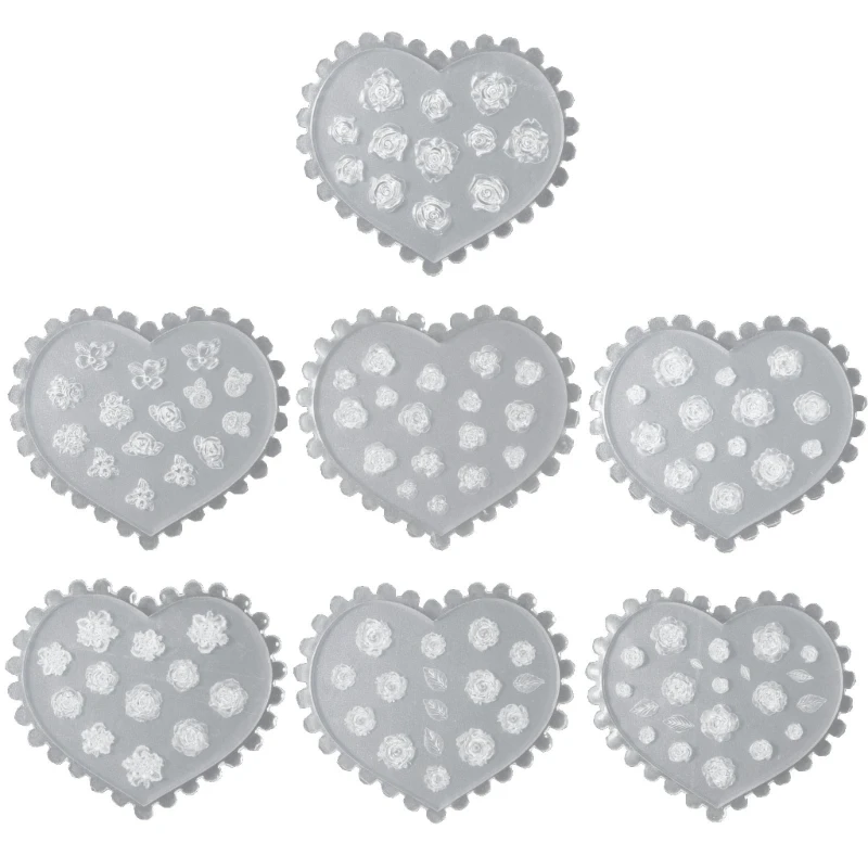 Nail Art Silicone Mold 3D Flowers Nails Making Molds Embossed Nail Stencils Sculpture Mould Decorations for Manicurists