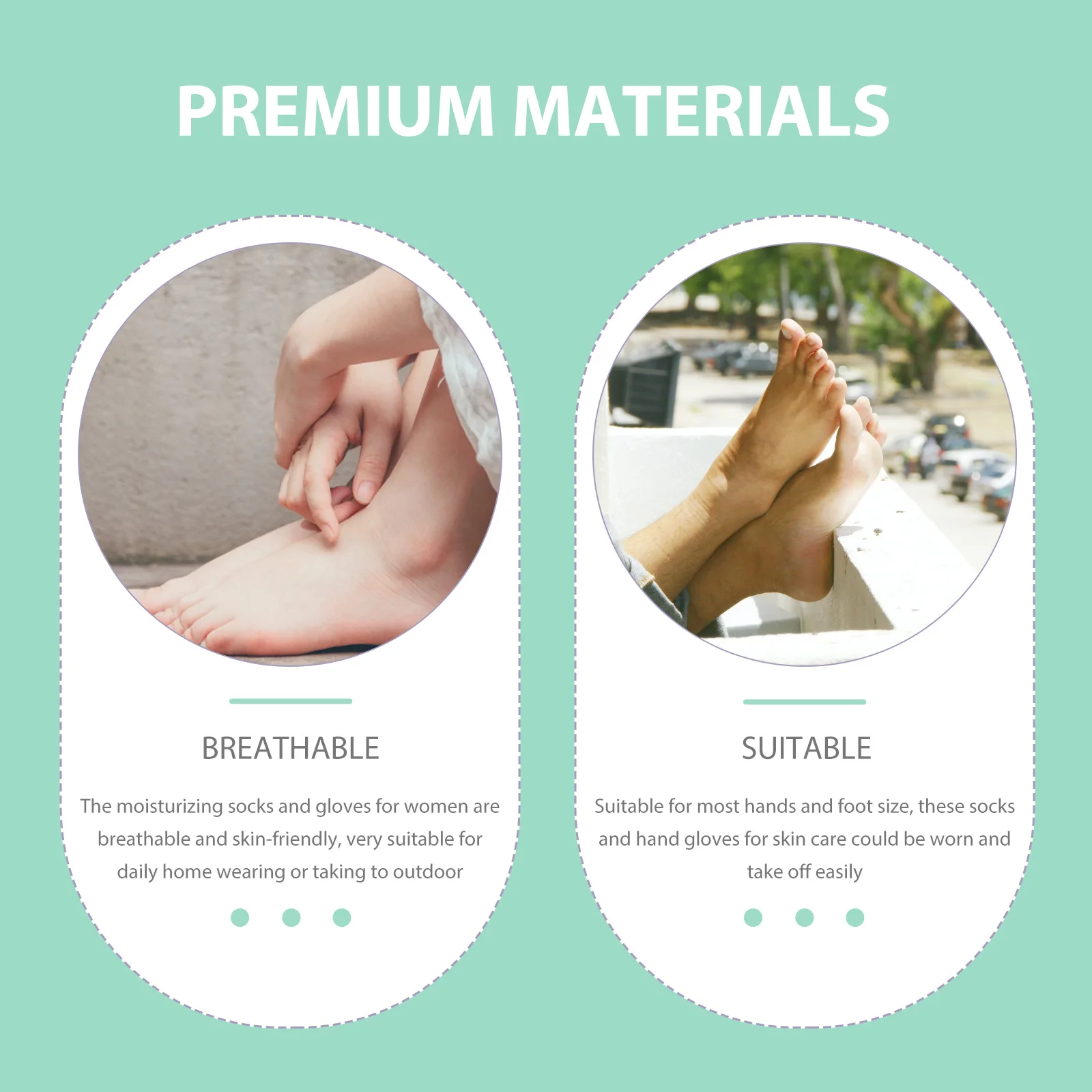 

1 set Moisturizing Gloves Socks for Women Girls Dry Hands Feet Reusable Gel Lotion Overnight Treatment Skin Care Tool Breathable
