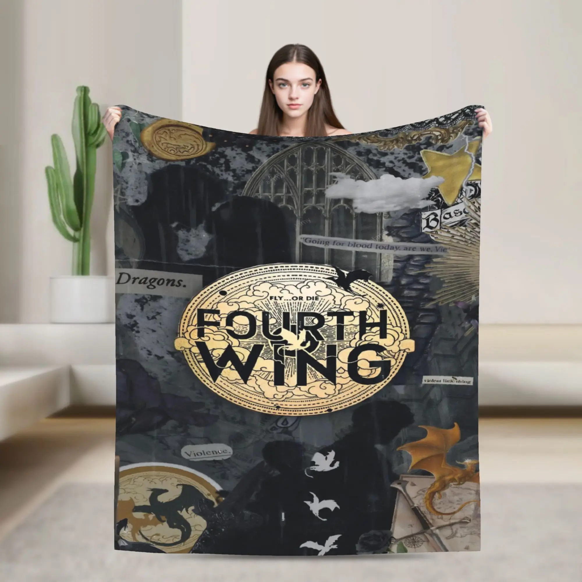 Stylish F-Fourth W-Wing Dragon Blankets Super Soft Coral Fleece Plush  Comfortable Throw Blanket Machine Washable
