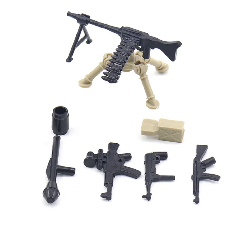 WW2 Machine Gun MG34 Browning Dp-28 Weapons Mini Action Figures Brinquedos Military Figures Building Block Bricks Original Toys