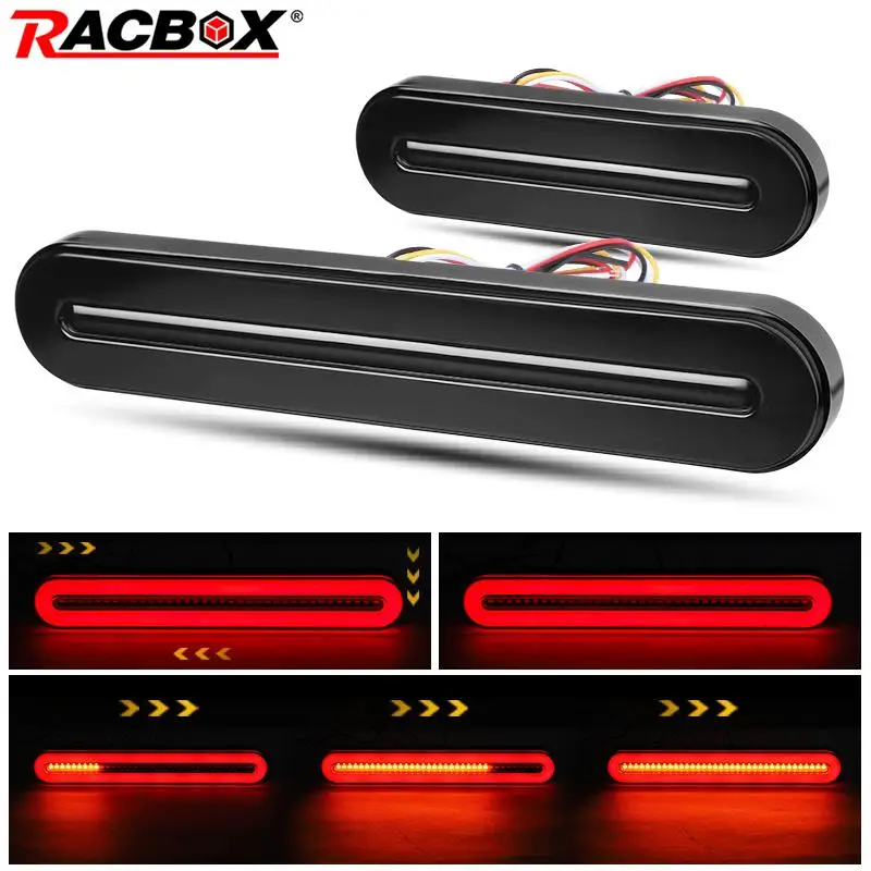 55 110 Leds Brake Tail Turn Light Bars DRL Motorcycle Directional Signal Lamps Taillight For Cafe Racer Chooper Bobber Crusier