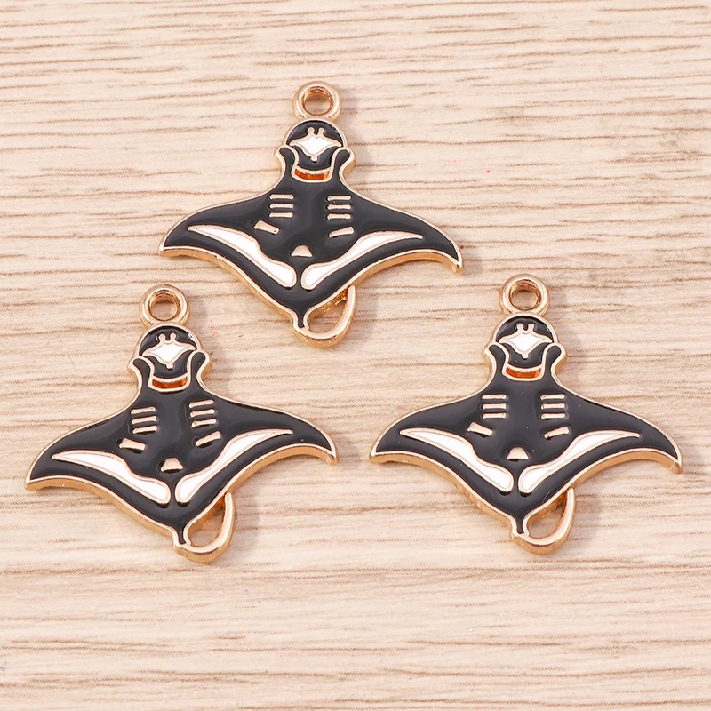 Tusember 20 Stück Niedliche Weiße und Schwarze Mantarochen-Fisch-Anhänger Cartoon-Tier-Anhänger für Ohrringe, Schlüsselanhänger, DIY-Schmuckherstellung Zubehör – Detail 5