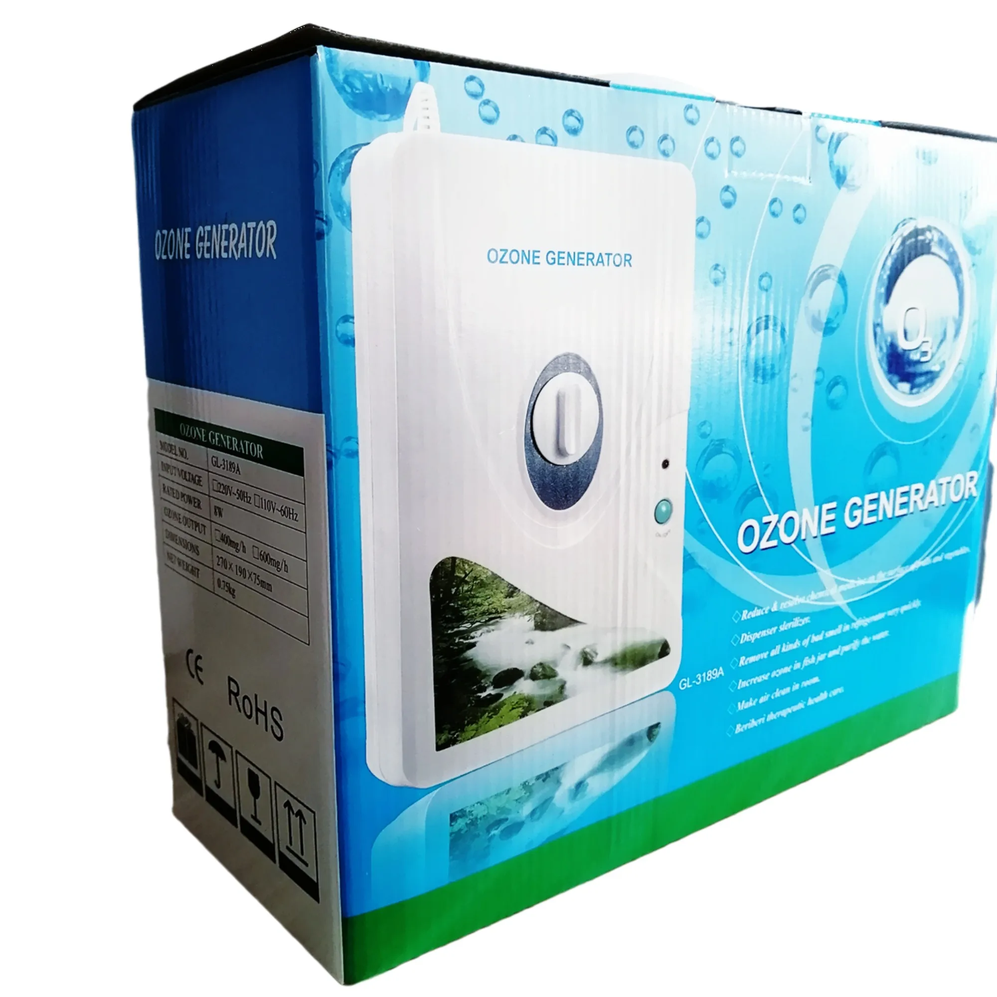 Tragbarer Aktiver Ozongenerator Luftreiniger 220V 110V Ozonisator Luft- und Wasser-Ozonisator Sauerstoffmaschine EU-Stecker – Detail 3