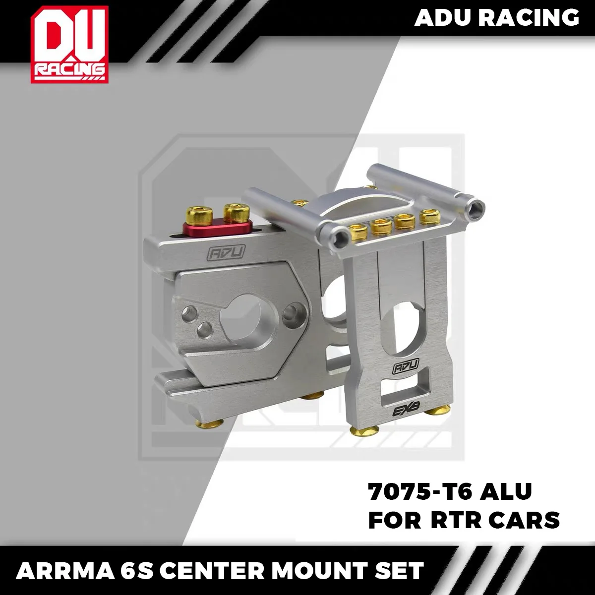 ADU Racing CENTER DIFF GEAR COVER MOUNT SET CNC 7075 T6 ALU FOR ARRMA 6S RTR CARS