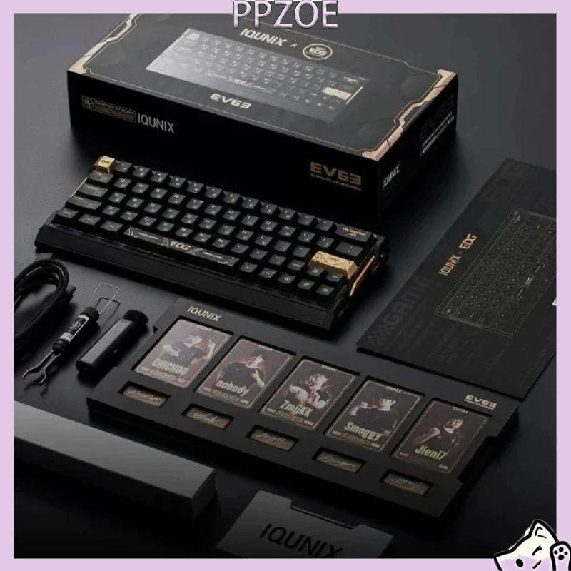 Teclado de efeito Hall de última geração da linha IQUNIX EV63 EDG, com interruptor magnético X, teclado de jogos personalizado em alumínio CNC com fio