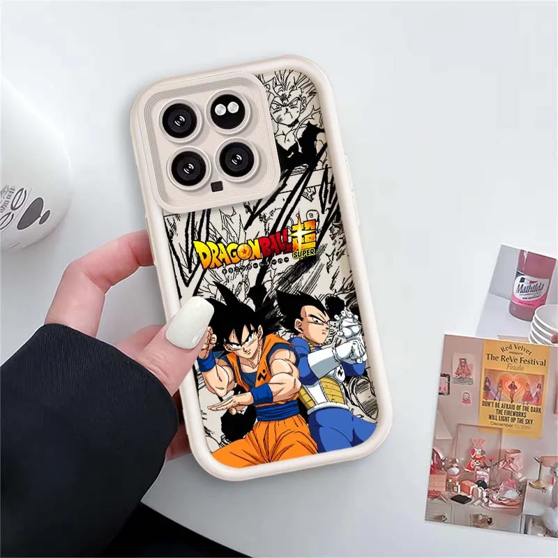 Etui na telefon Xiaomi Mi 17 15 14 13 12 14T 13T Pro Max Lite z motywem Dragon Ball, Son Goku, Vegeta, z ochroną na obiektyw aparatu.
