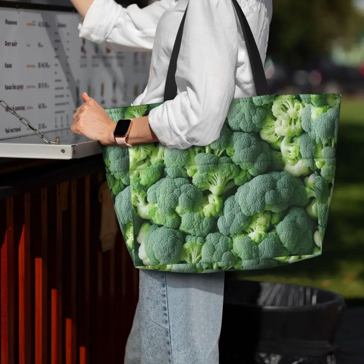 Broccoli And Cauliflower Beach Tote Bag Sport Gym Yoga Duffle Large Tote Bag Women Travel Bag Fitness bag