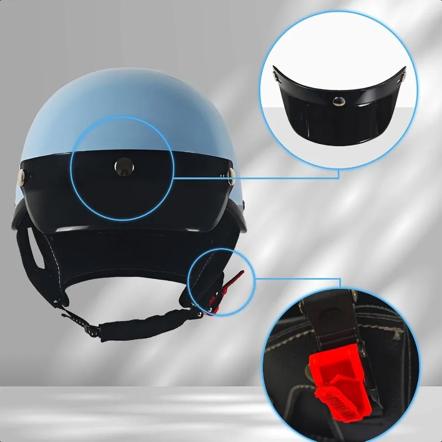 Caschi da moto Mezzo casco da motocross retrò a faccia aperta per ciclismo Motocross Cruiser Bike Scooter Chopper Uomo Wome