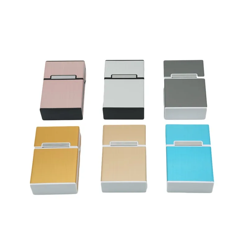 Modern Aluminum Alloy Cases Cigarette Case Tobacco Holder Pocket Box Storage Container Cigarette Accessories Exquisite Gifts