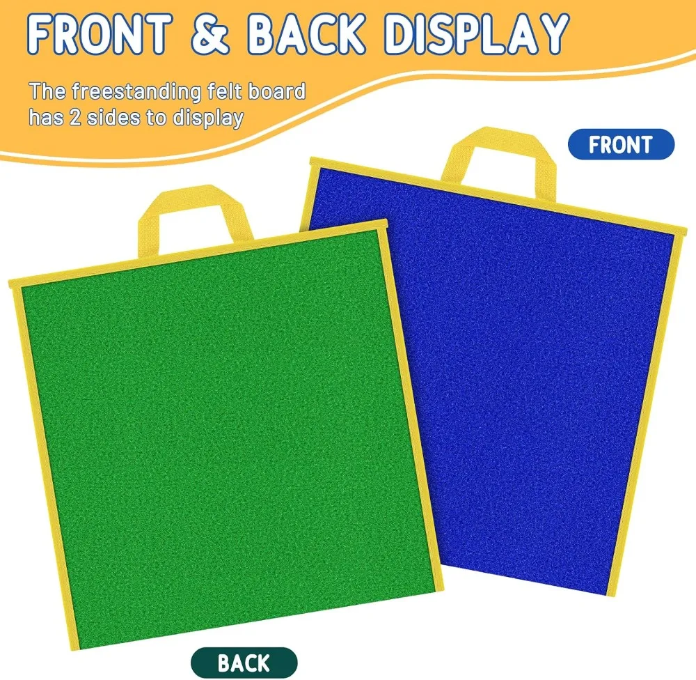 17"x17" Felt Board for Toddlers, Flannel Board for Interactive Storytelling, Visual Schedule & Learning Activities view 3