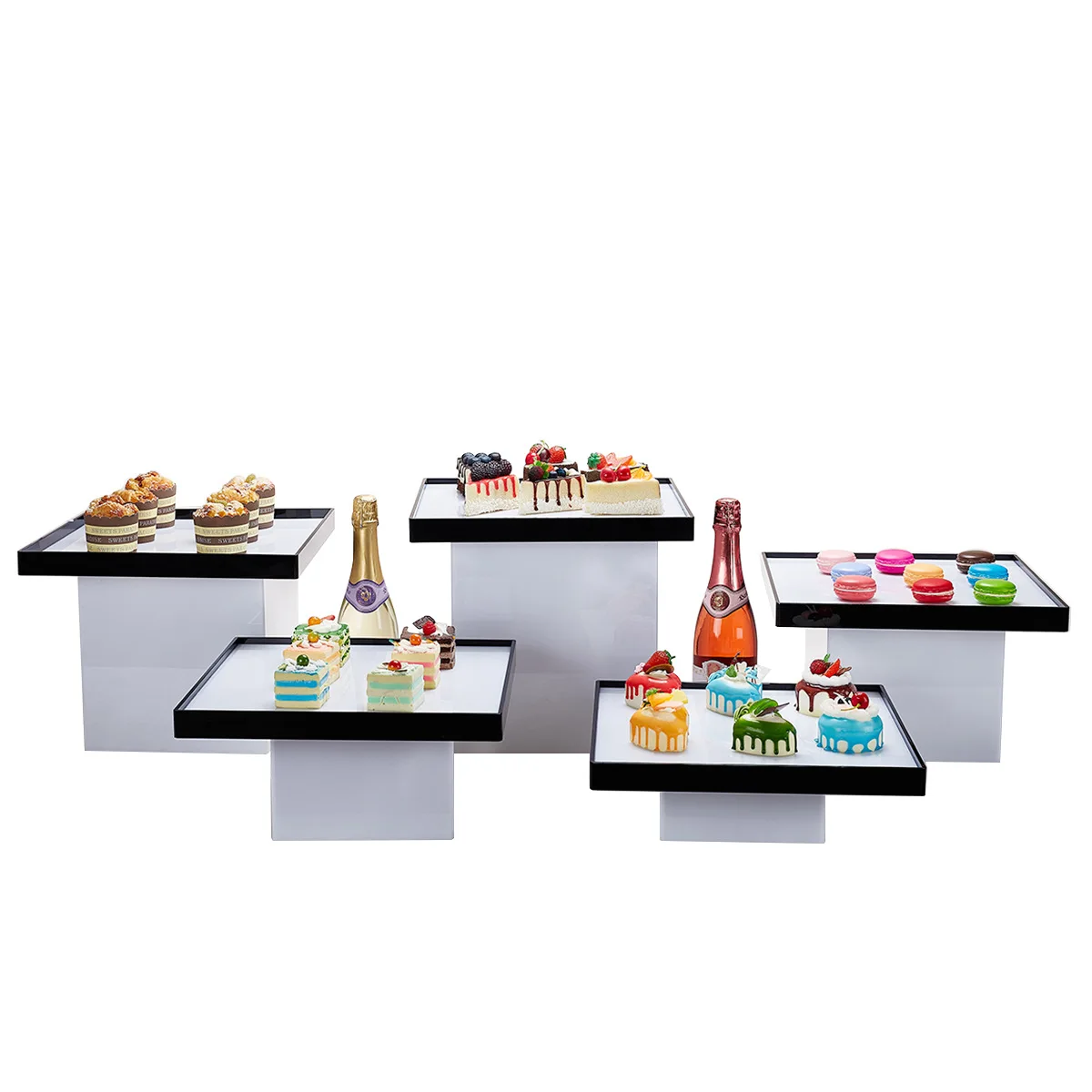 

Fashion Acrylic Dessert Table Plate Holder Bread Foods Drinks Pudding Stand For Wedding Birthday Party Baby Shower Home Feast