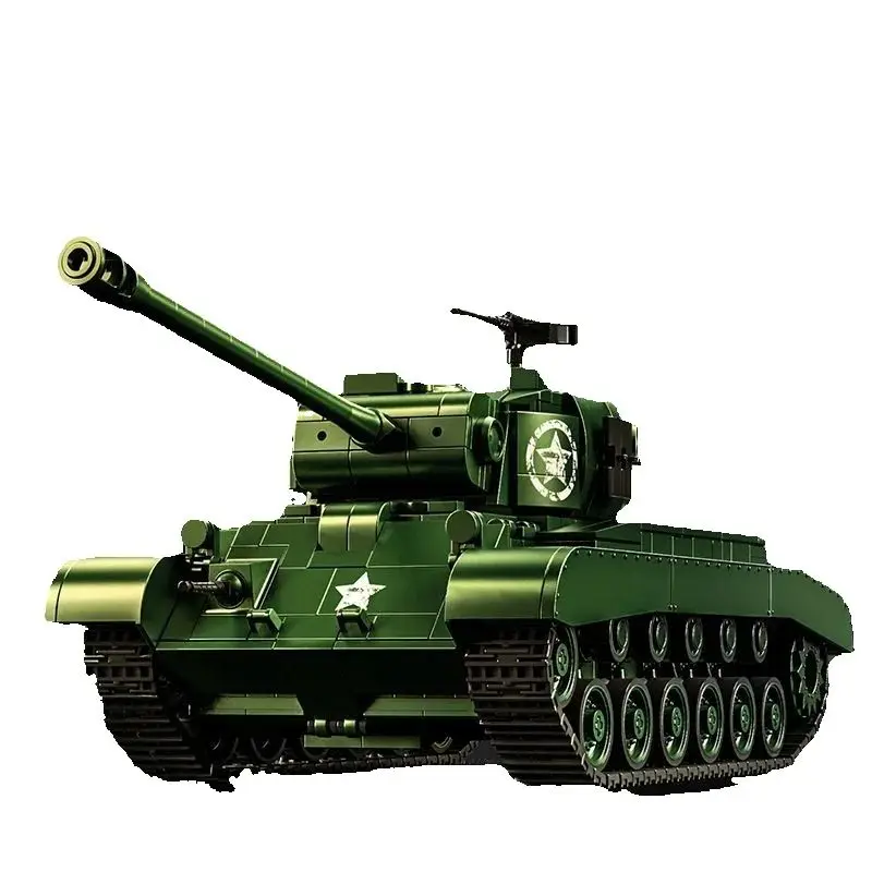 1703PCS 97011 Tweede Wereldoorlog Amerikaanse M26 Pershing Zware Tank Militaire Bouwstenen Assemblage Model Speelgoed Jongens Cadeau - afbeelding 2