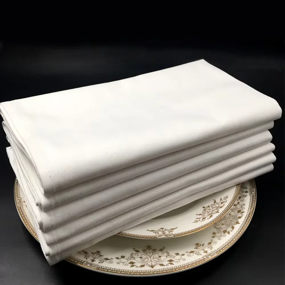 

12pcs HOTEL 100% White Cotton 50x50cm Dinner Cloth Restaurant Napkins Linen for Restaurants, Hotels and Households.