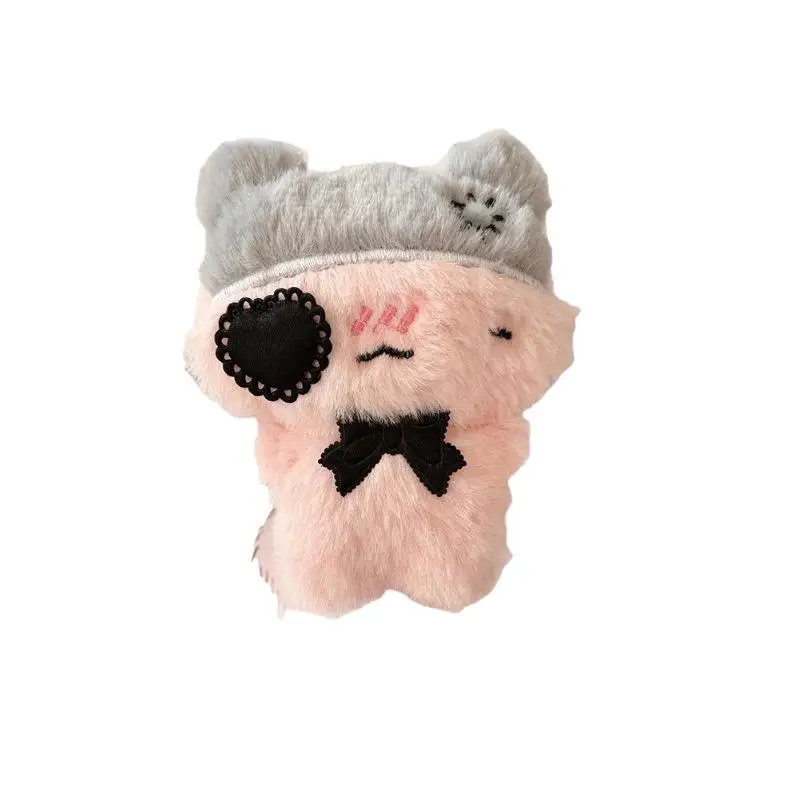 Kawaii Pink Cat Black Cat Doll Backpack Decoration Cute Cartoon Plush Kitty Keychain Pendant Bag Charm Key Ring Accessories Gift view 6