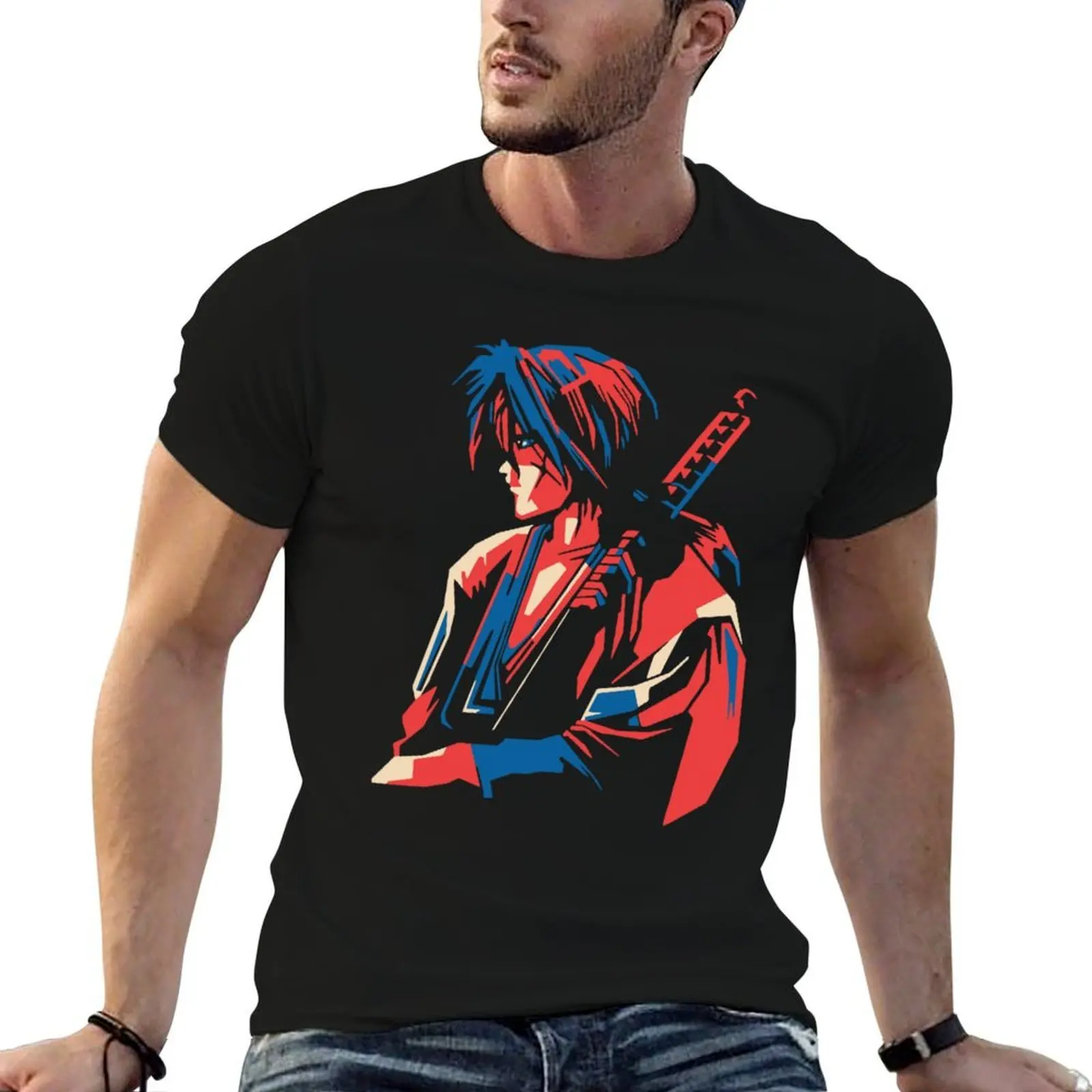 

Rurouni Kenshin Retro Vintage ANIME CARTOON MANGA T-Shirt printed t shirts for man anime tshirt t shirt custom print T-shirt