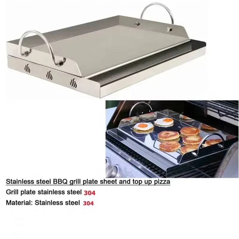 Charcoal Grill Gas Stove Stainless Steel Heavy Duty Flat Top Cooking Pan