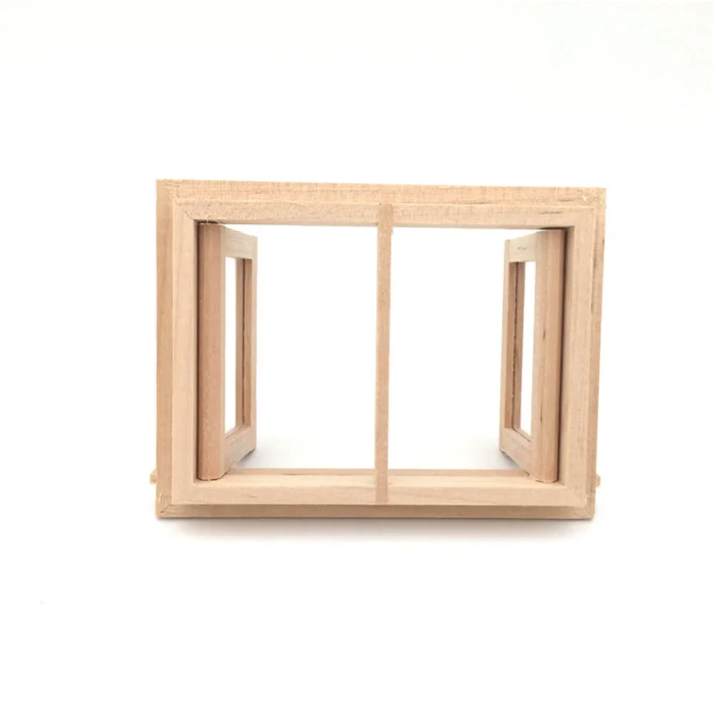 1/12 Dollhouse Miniature Wooden Window Mini Furniture Model Toys for Doll House Accessories  Decoration