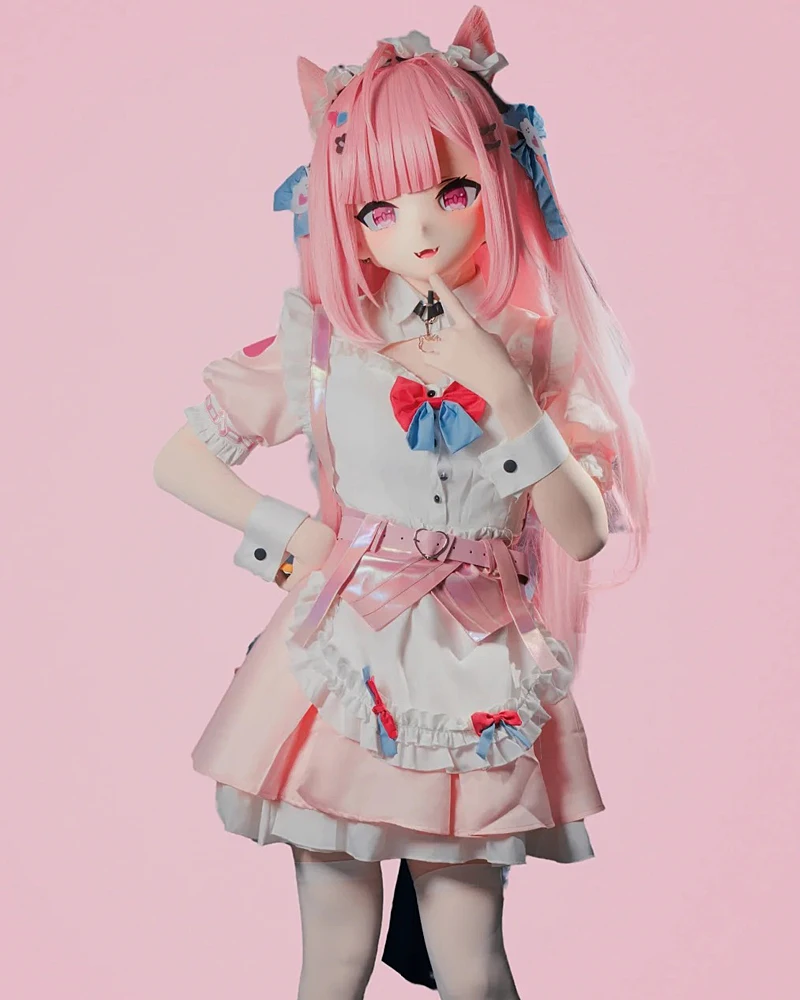 

(MEO0129) Customize Handmade Full Head Lockable Crossdress Male to Female Japanese Cartoon Anime Game Character Kigurumi Mask