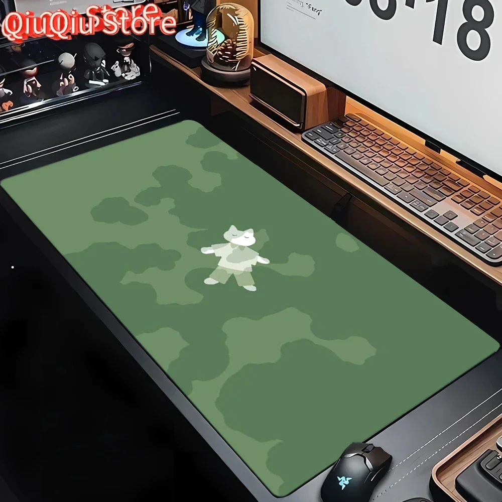 Niedliche Kaninchen, grünes Mauspad, großes Computer-Büro-Spiel, Tischsets, XXL-Gummi, rutschfeste Gaming-Tastatur-Mauspads, lange Schreibtischunterlagen