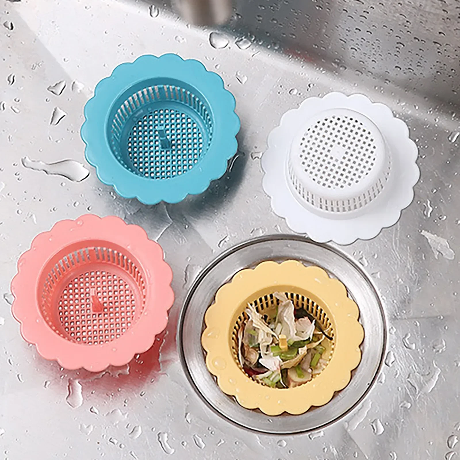 Red Drains Sieve Kitchen Sink Strainer Anti Blocking Remaining Food Filter Basket Sink Drains Strainer for Pool Bathroom Toilet