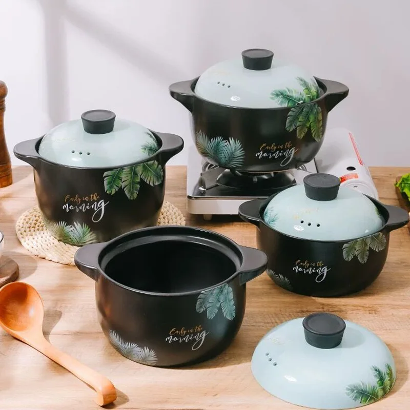 Hxl health stew pot large capacity ceramic stew pot flats stew pot high temperature resistance