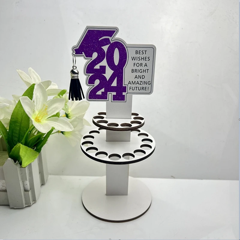 6 шт. 2024 новый кошелек в подарок на выпускной, деревянный кошелек, орнамент для украшения стола, держатель для денег, наличные, поздравления, карты, простой в использовании