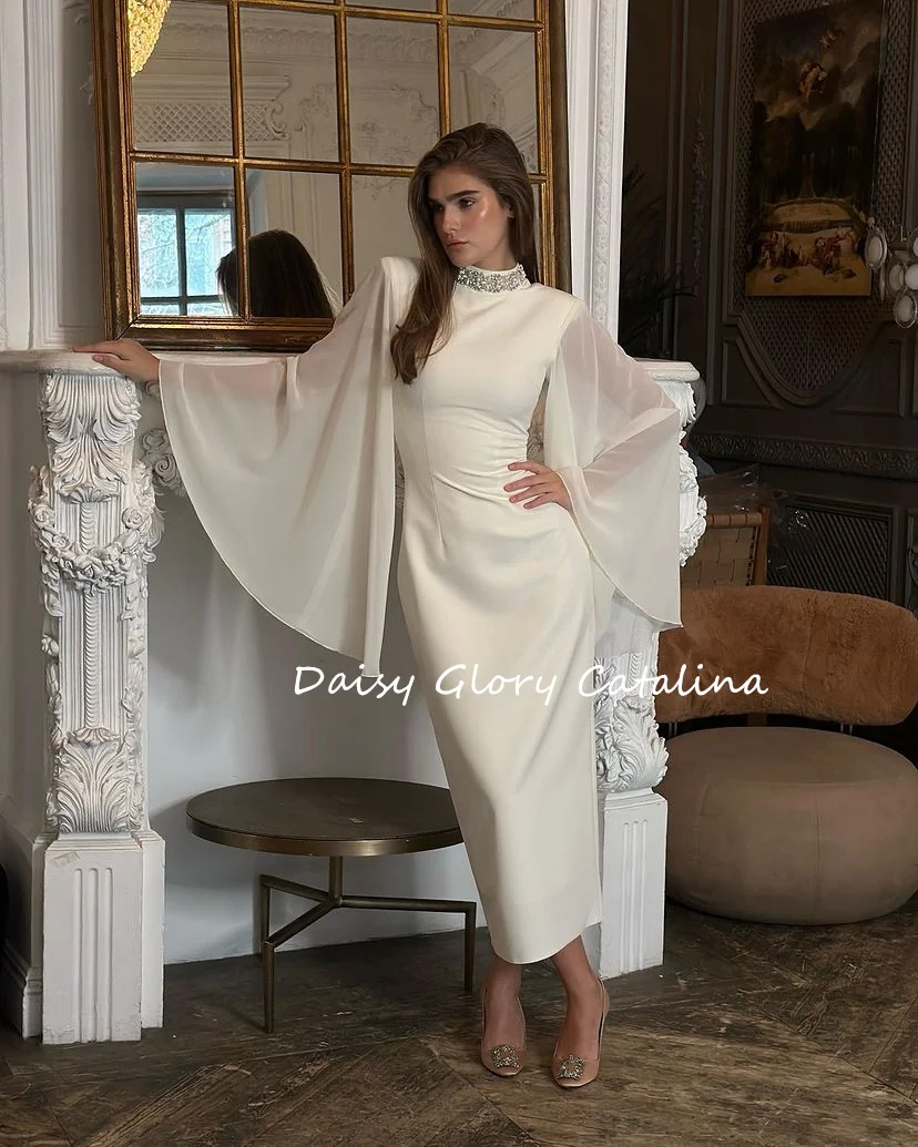 

White Chiffon Prom Dresses Evening Dress 2024 Formal Occasion Mermaid Dresses Strapless Saudi Arabia Women's Vestidos De Fiesta