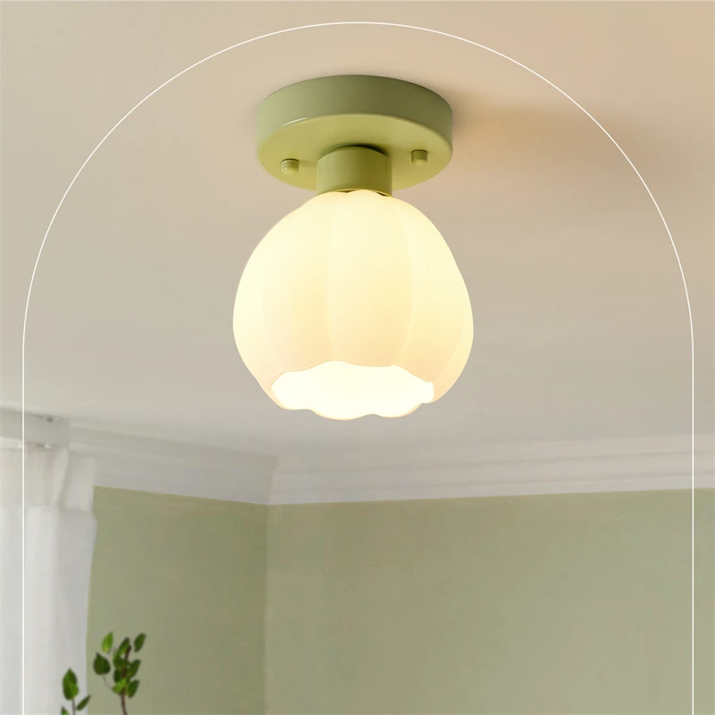 

Cream pumpkin creative hall aisle lamp LED French balcony living room bedroom porch corridor balcony ceiling lamp cloakroom lamp