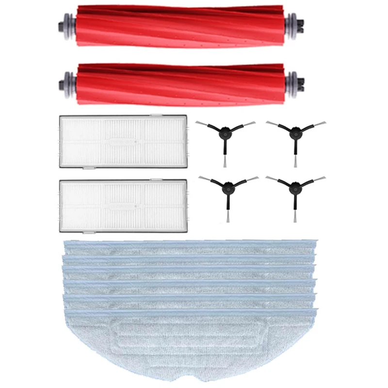 Filtro de Robot aspirador, cepillo principal de goma desmontable, mopa de silicona, cepillo lateral, piezas de repuesto para Roborock S7, T7S Plus, G10, G10S Pro