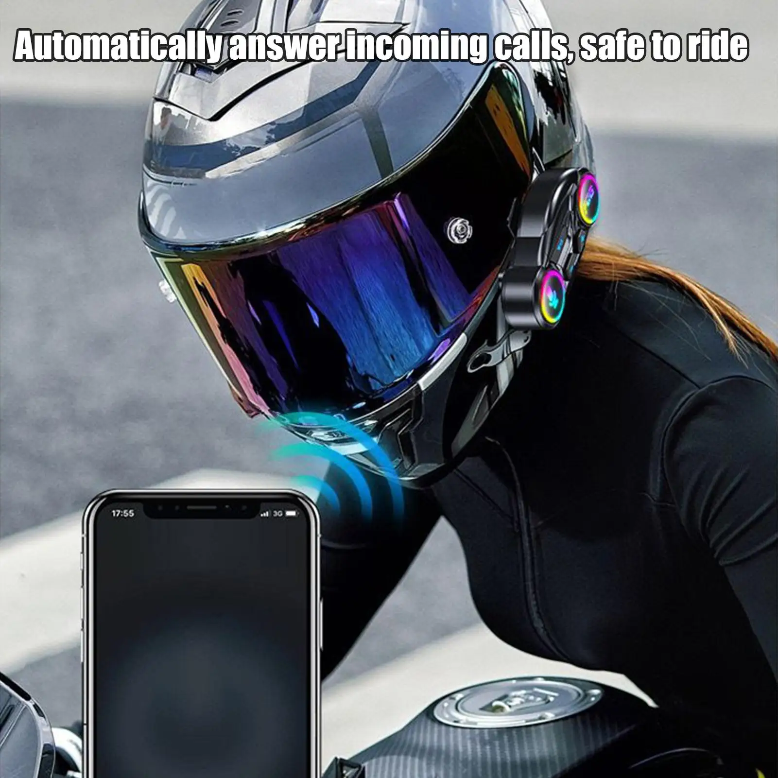 

Гарнитура для шлема, беспроводная мотоциклетная гарнитура с шумоподавлением, водонепроницаемые наушники 800 мАч для катания на лыжах, гонок, туризма, снегохода