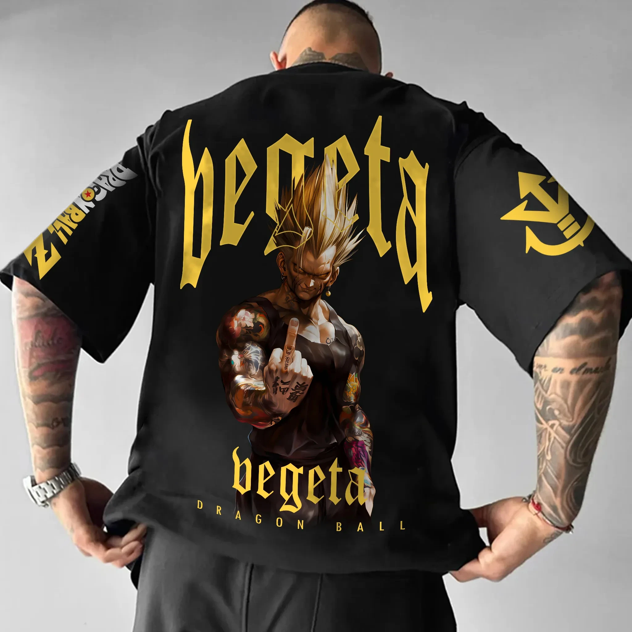 

2025 New Japanese Retro Anime Dragon Ball Pure Cotton Printed T-shirt Shenlong Printed Casual Short Sleeve T-shirt Top