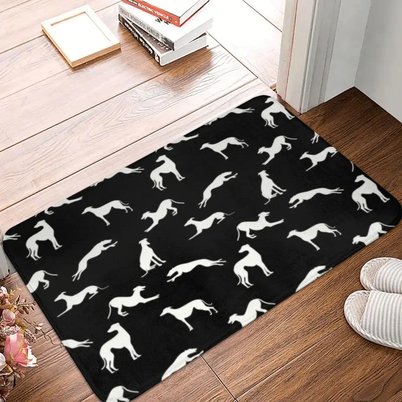 Greyt Greyhound Front Door Mat Anti-Slip Absorbent Whippet Sighthound Dog Doormat Kitchen Bedroom Rug Toilet Entrance Carpet