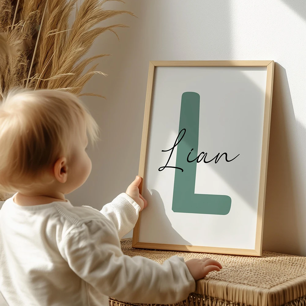 

Custom Initial Print Posters Name Sign Personalized name print poster Personalized birthday gift Nursery Kids Wall Room Decor