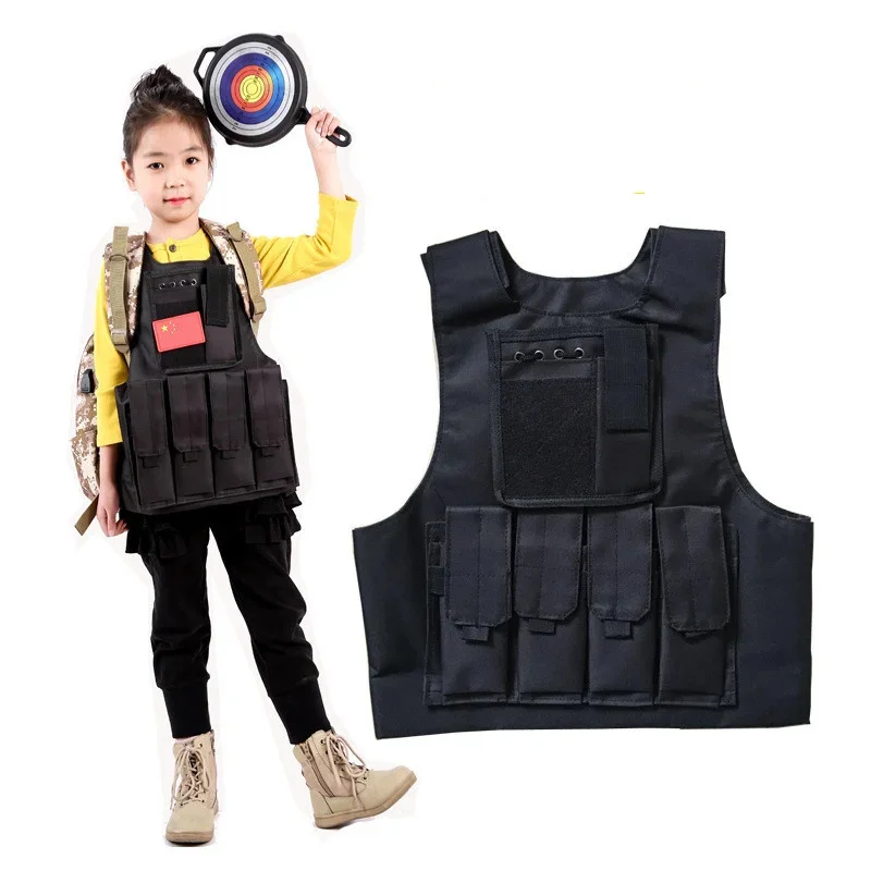 Army Fans Children outdoor CS Combat Tactical Vest Kid's Summer Camp Airsoft Protection Camouflage Military Training Waistcoat