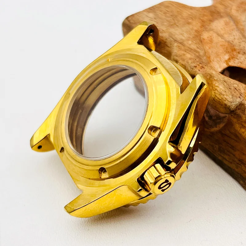 41mm Gold SKX007 Watch Cases NH35 Case Fit for NH34 NH35 NH36 7S26 Movement Sapphire Crystal Glass SRPD Men Diving Case