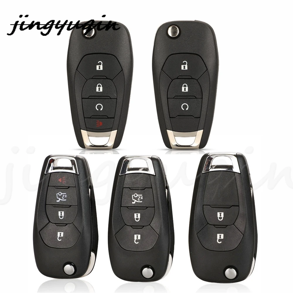 

jingyuqin 2/3/4 Buttons Replacement Flip Folding Remote Car Key Shell Case For Chevrolet Cruze Aveo 2014-2018